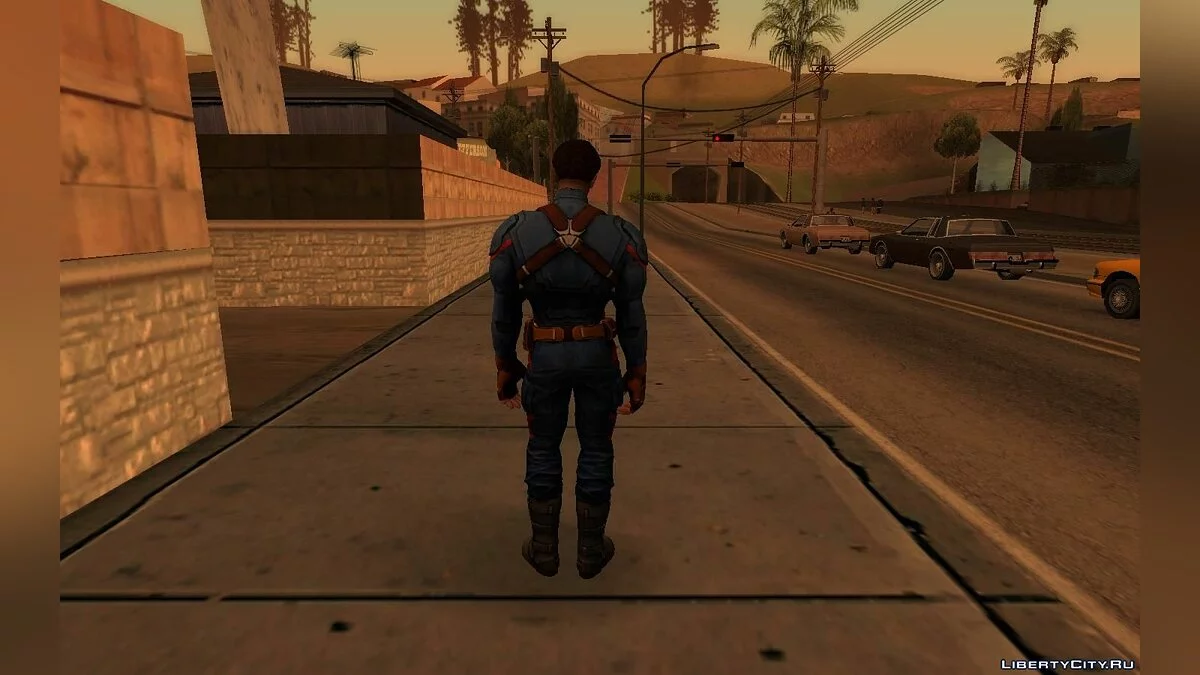 Карл Джонсон в костюме Капитана Америки  / GTA San Andreas