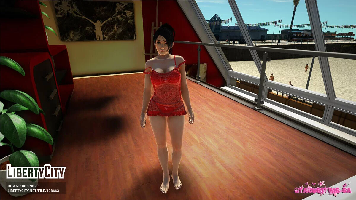 Momiji in a red nightgown / GTA San Andreas