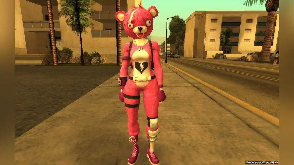 Pink Teddy Bear from Fortnite / GTA San Andreas