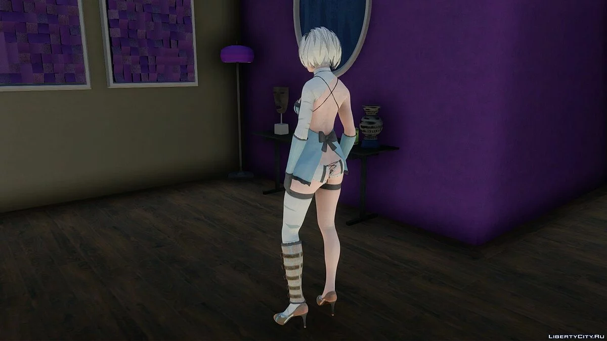 2B in Kaine's outfit from Nier: Automata / GTA San Andreas