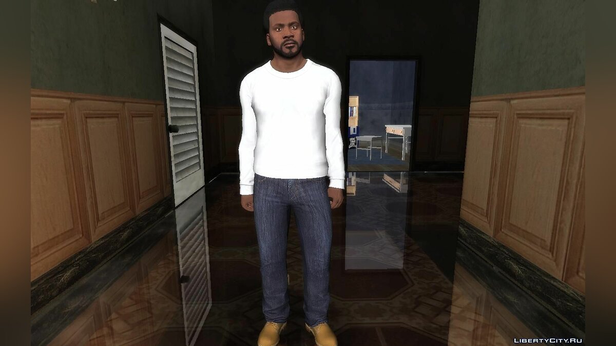 Download Franklin Clinton in a white sweater for GTA San Andreas