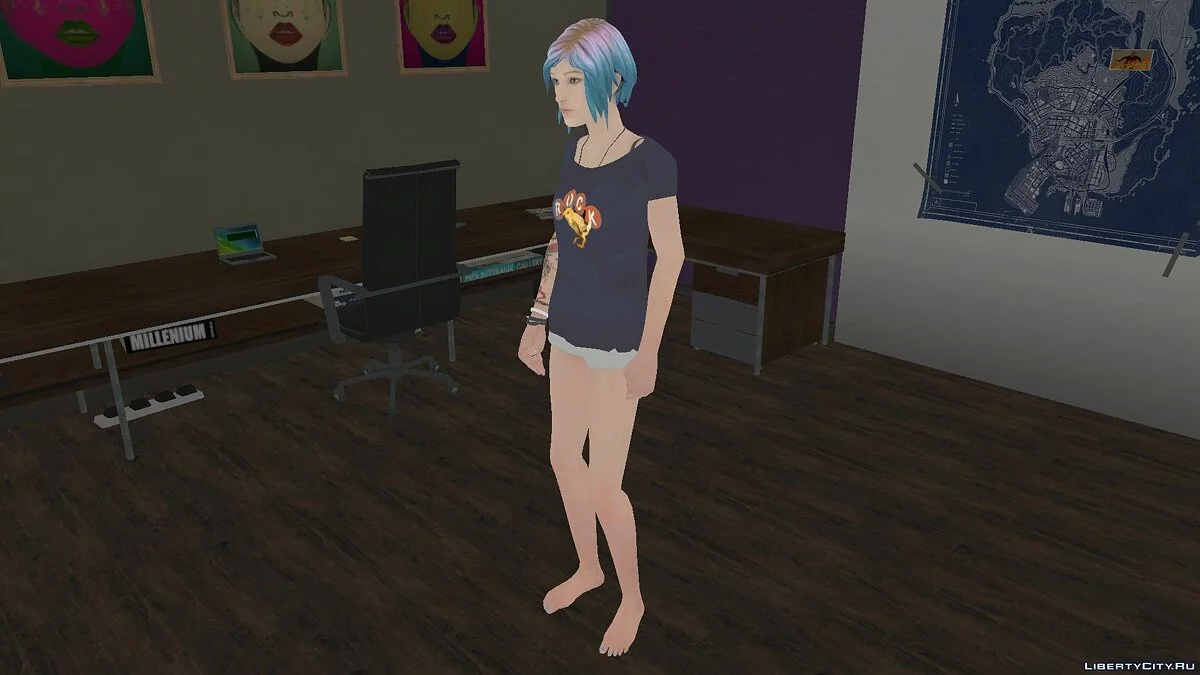 Chloé Price en pyjama de Life Is Strange : Épisode 3 / GTA San Andreas