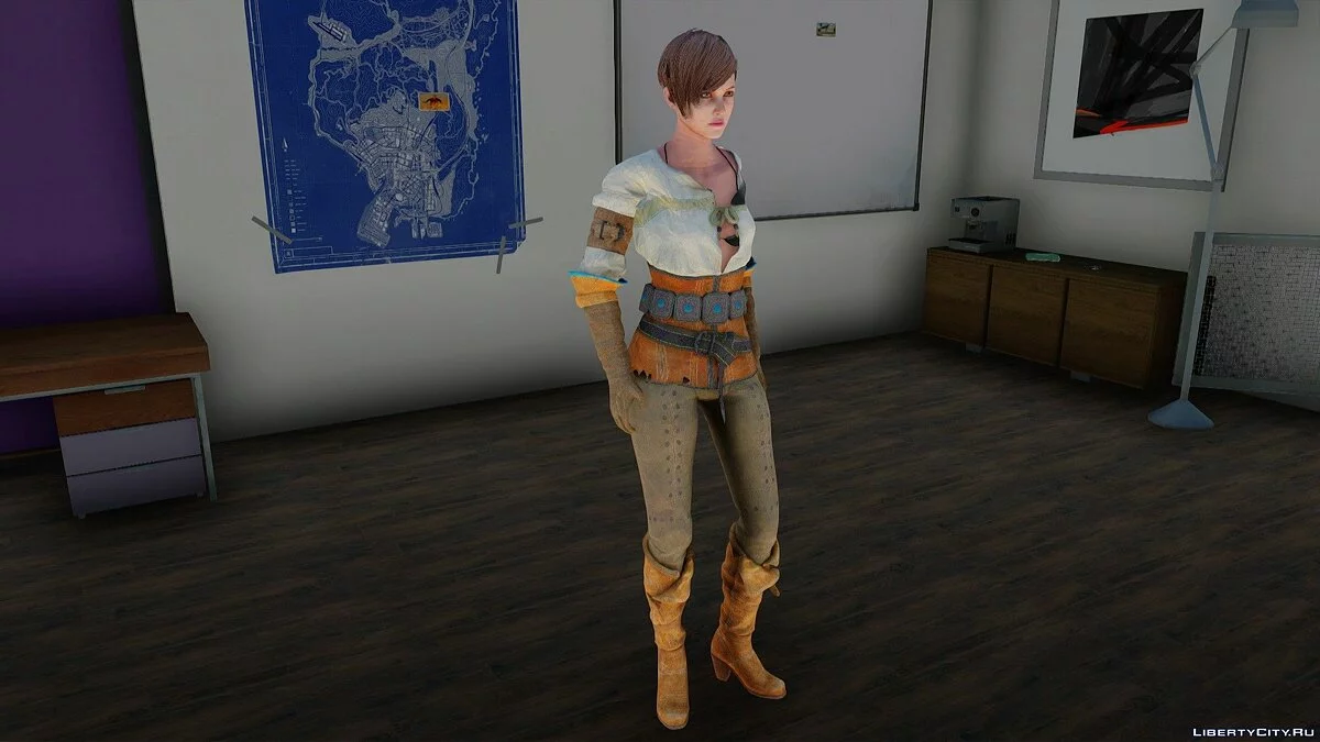 Moira Burton from Resident Evil Revelations 2 in Ciri's Outfit / GTA San Andreas