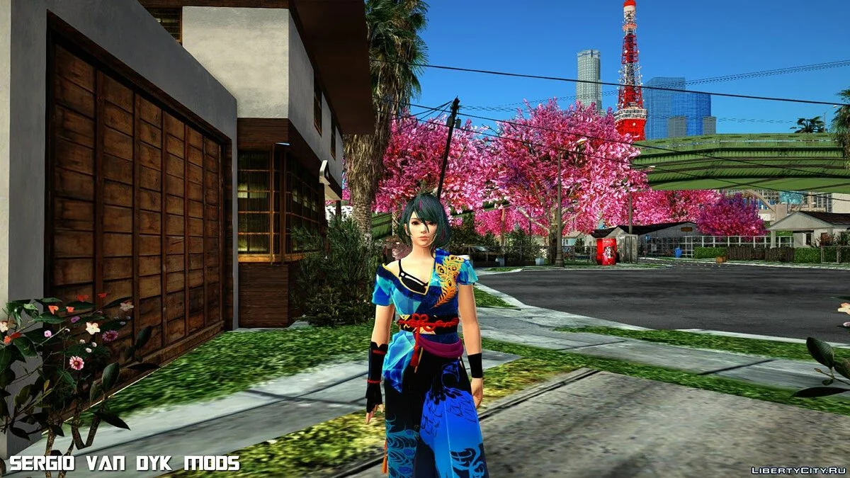 DOA 6 Tamaki Teal & Blue Aikido Kimono / GTA San Andreas