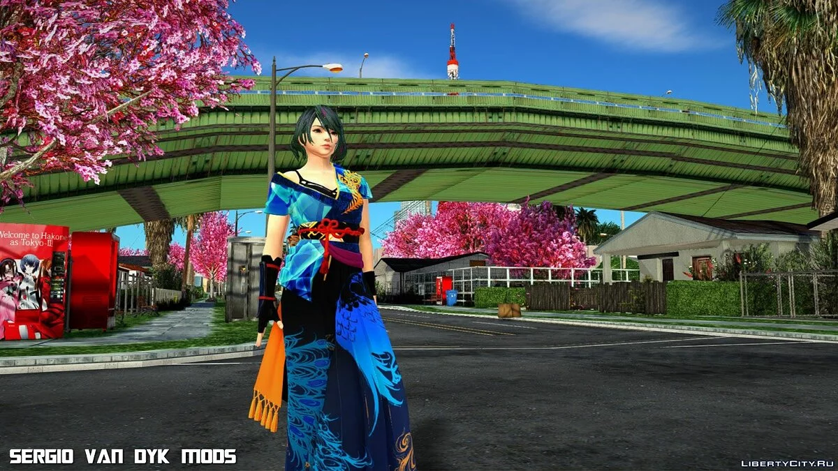 DOA 6 Tamaki Teal & Blue Aikido Kimono / GTA San Andreas