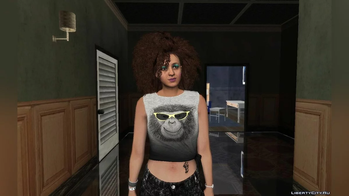 Skin Wanita Acak dari GTA Online (Gaya Rambut Afro) #1 / GTA San Andreas