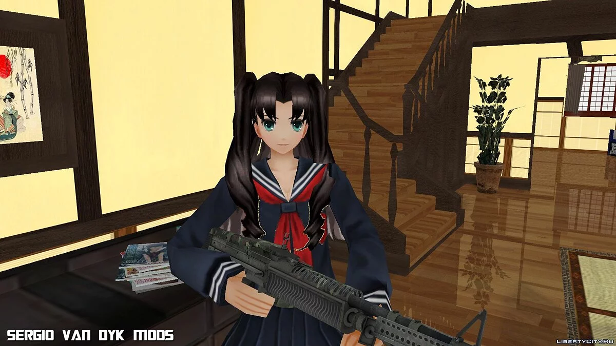 Rin Tohsaka in School Uniform / GTA San Andreas