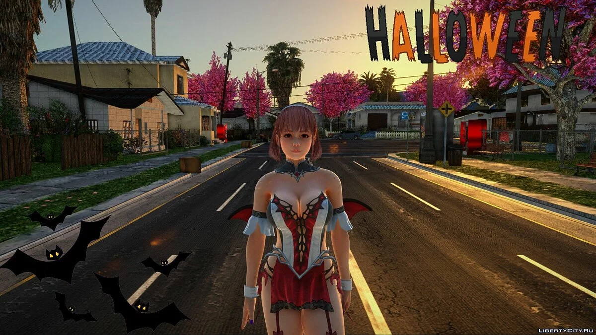 Хонока в костюме для Хэллоуина из Dead or Alive Xtreme Venus Vacation / GTA San Andreas