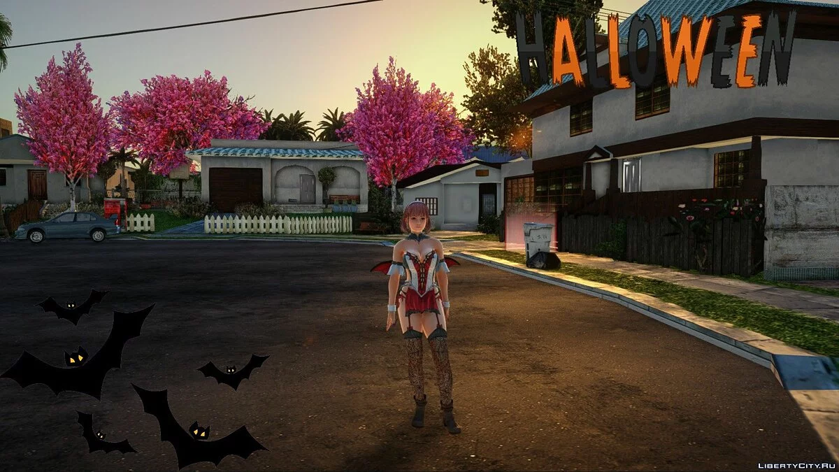 Хонока в костюме для Хэллоуина из Dead or Alive Xtreme Venus Vacation / GTA San Andreas