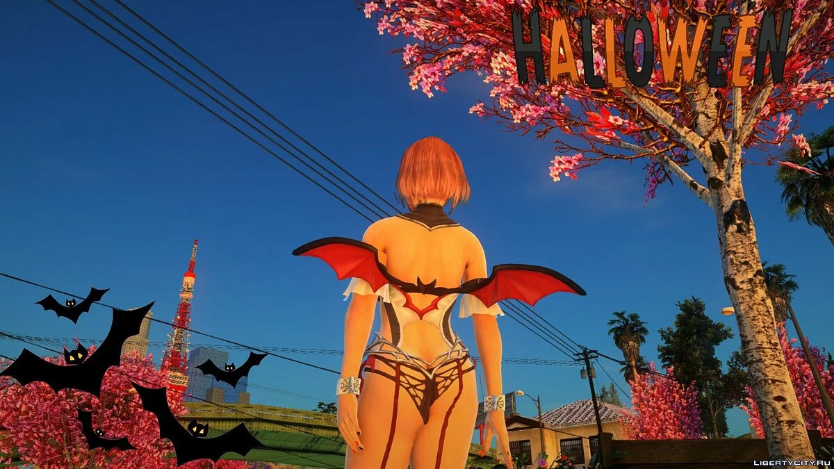 Хонока в костюме для Хэллоуина из Dead or Alive Xtreme Venus Vacation / GTA San Andreas