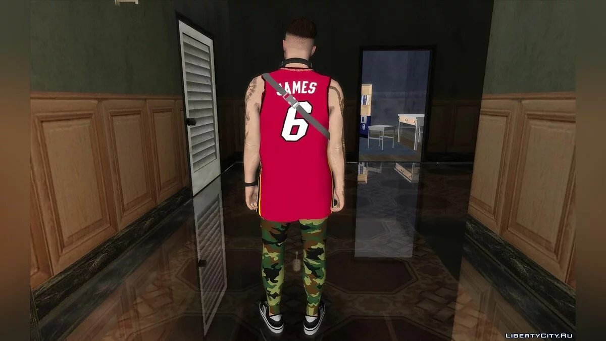 Random Male Skin from GTA Online #23 (LeBron James Miami Heat Jersey) / GTA San Andreas