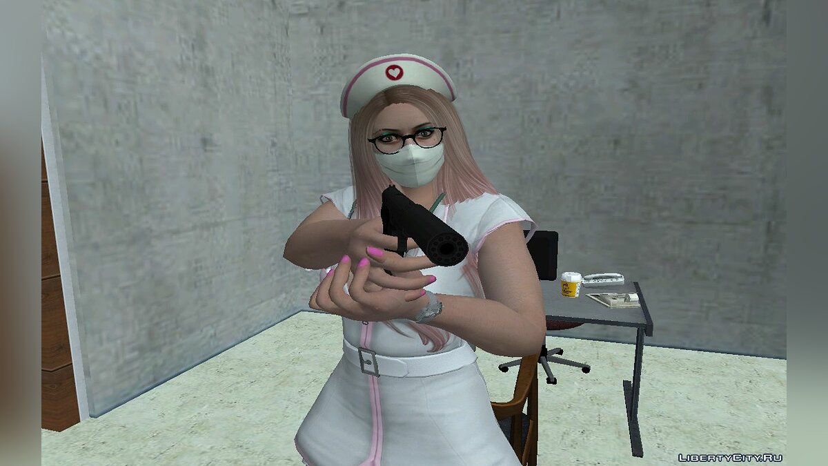 Download Random skin of a girl from GTA Online, in a sexy nurse outfit  (Halloween) for GTA San Andreas