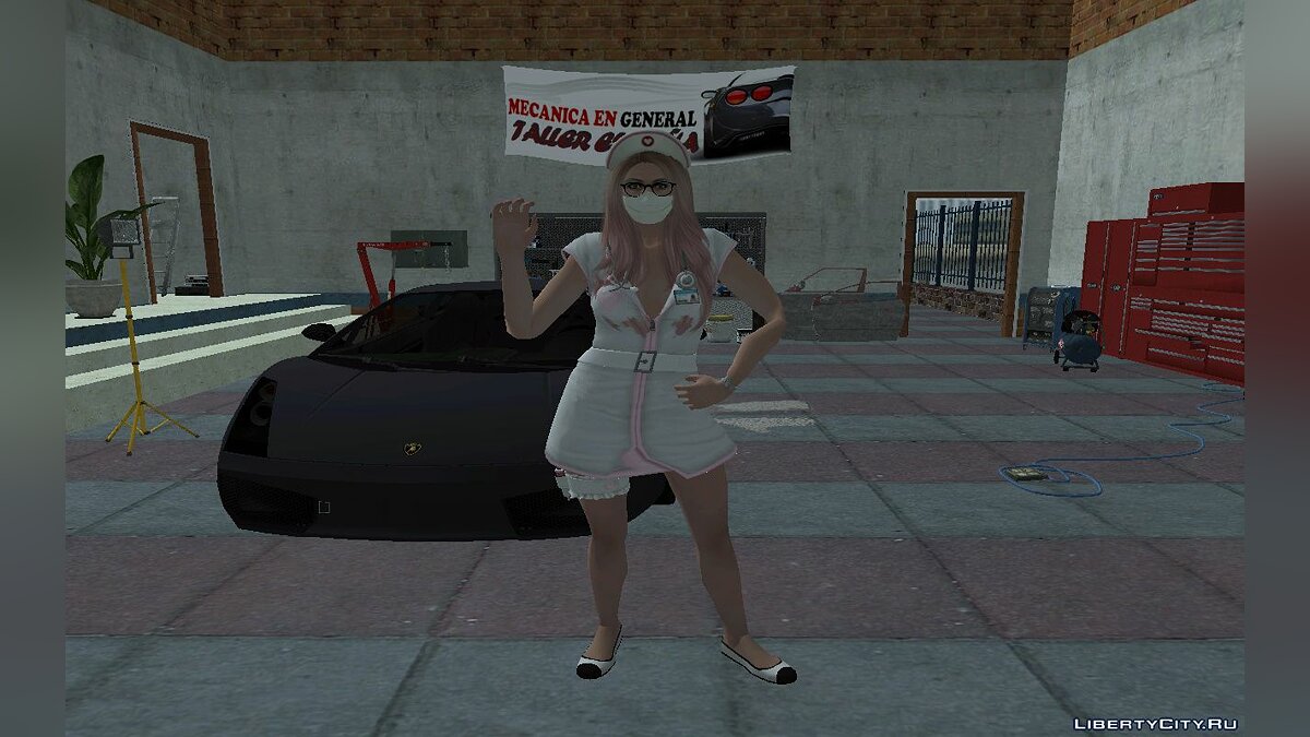 Download Random Skin Of A Girl From Gta Online In A Sexy Nurse Outfit Halloween For Gta San