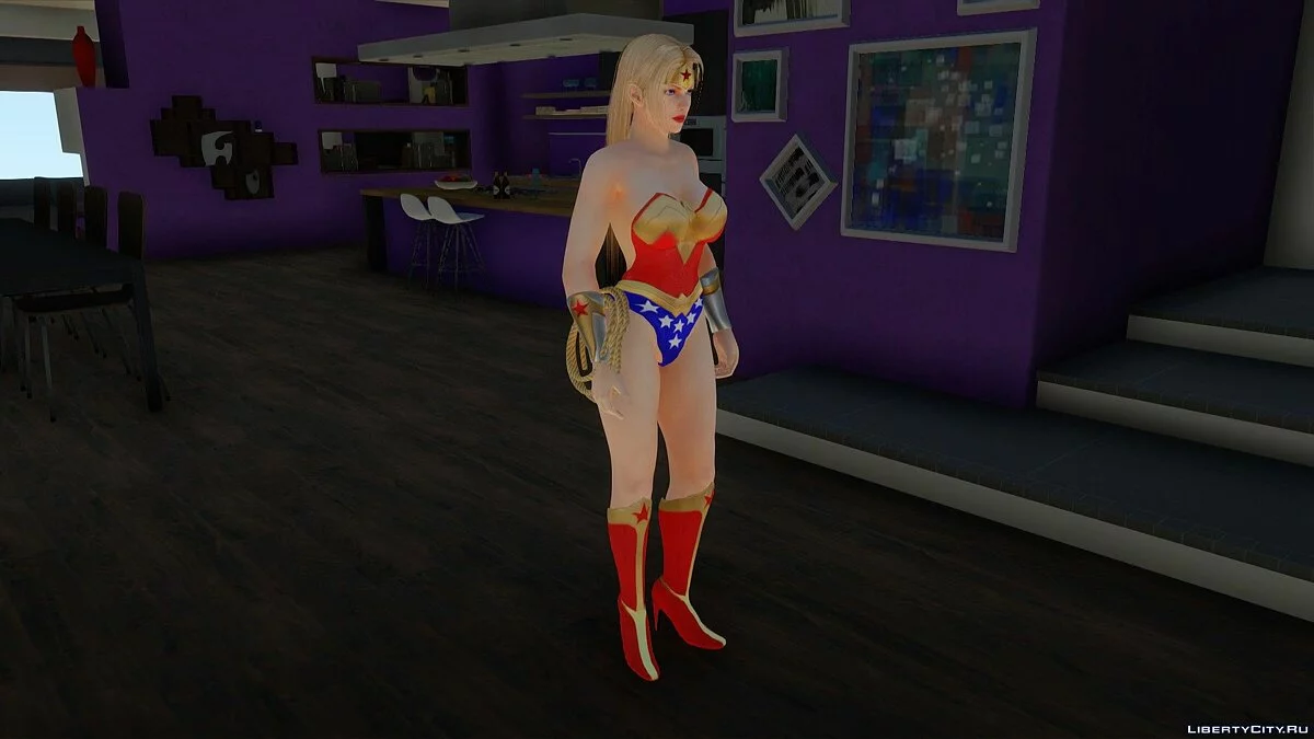 Rachel in Wonder Woman Costume / GTA San Andreas