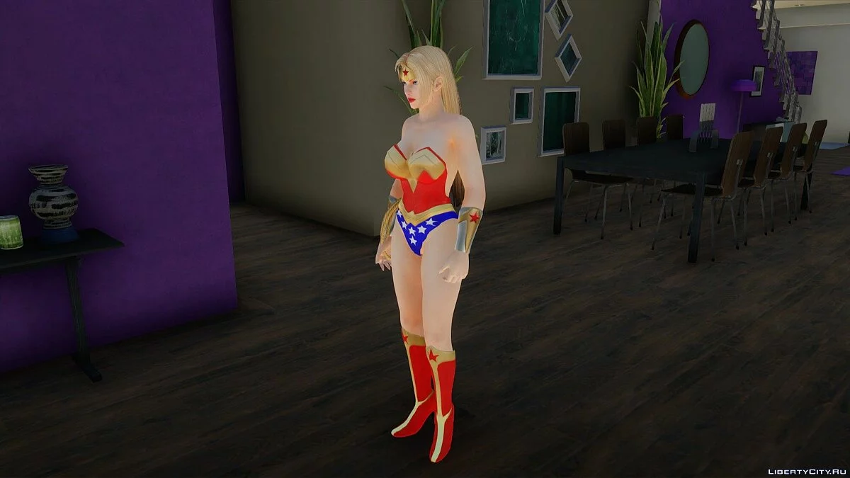 Rachel in Wonder Woman Costume / GTA San Andreas