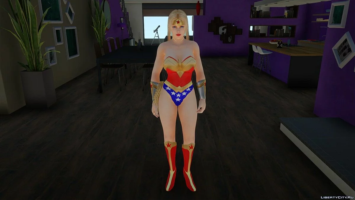 Rachel in Wonder Woman Costume / GTA San Andreas