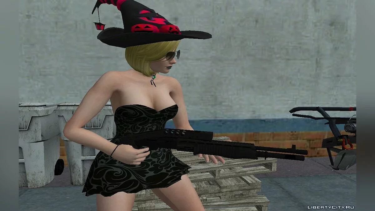 Tina Armstrong dari DOA dalam kostum penyihir (Halloween) / GTA San Andreas