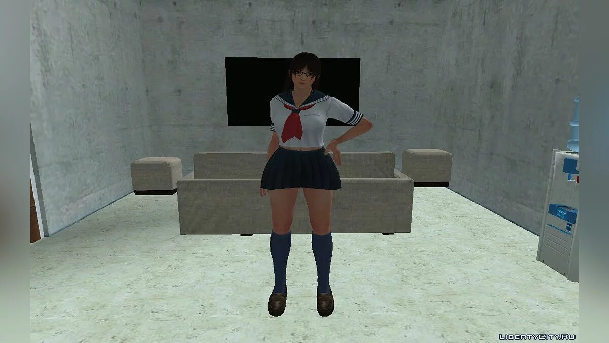 穿着夏季学校制服的绫美 / GTA San Andreas