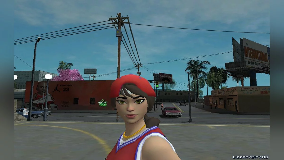 Jugadora de baloncesto de Fortnite / GTA San Andreas