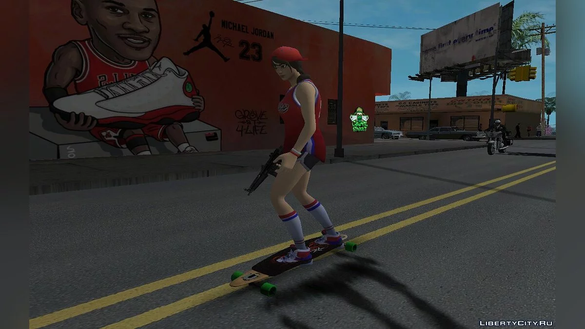 Jugadora de baloncesto de Fortnite / GTA San Andreas