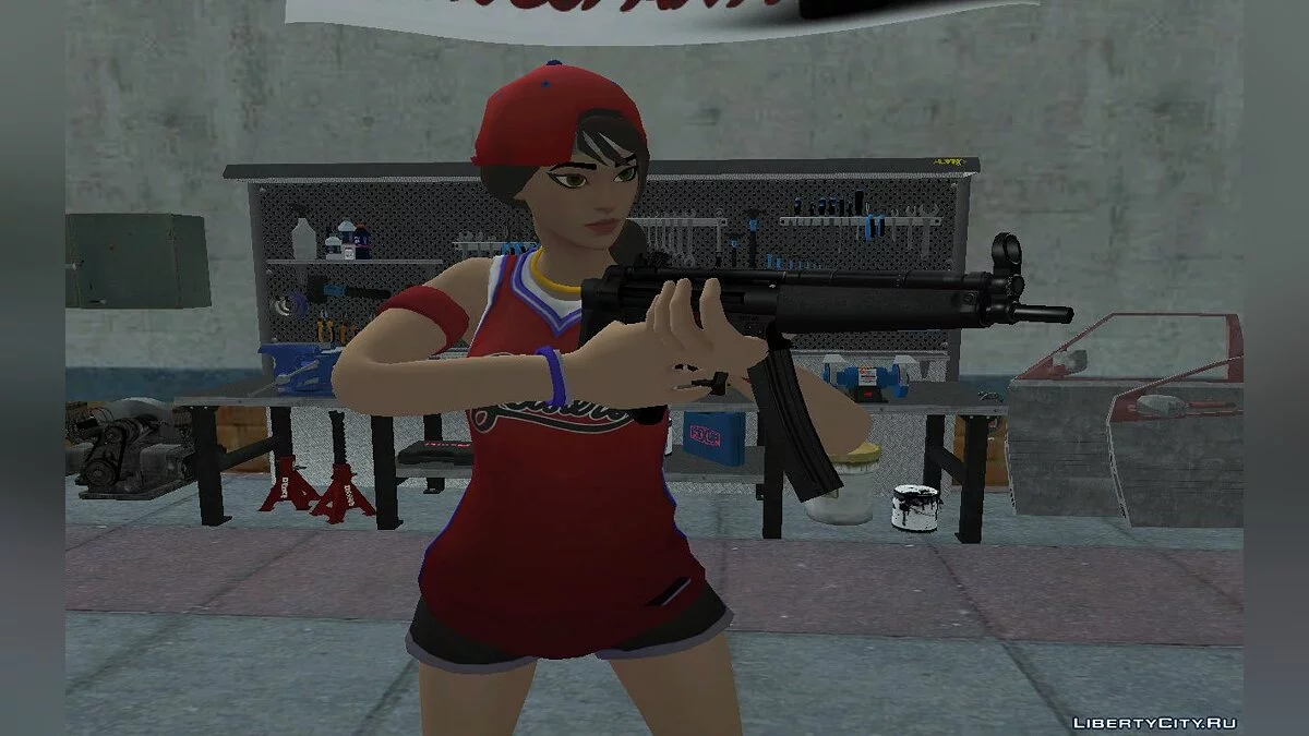 Jugadora de baloncesto de Fortnite / GTA San Andreas