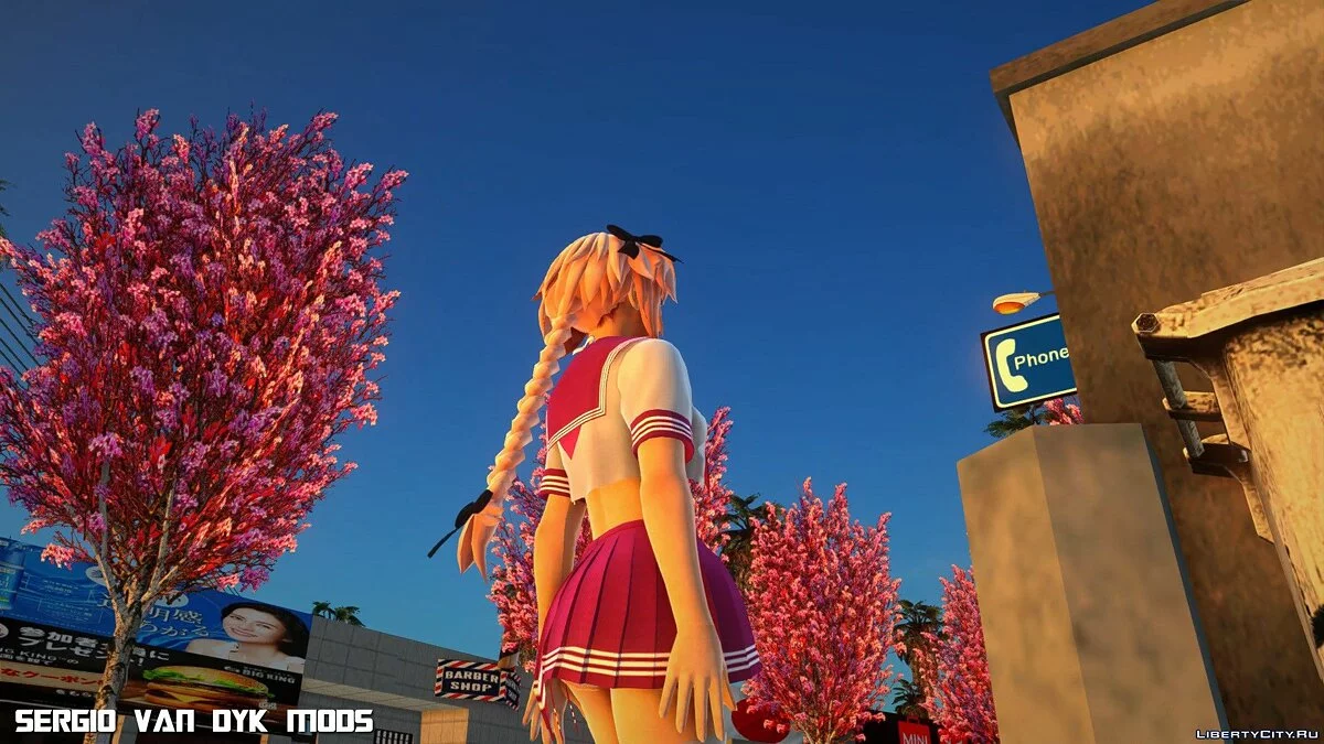 Astolfo dalam seragam sekolah dari Fate/Extella: The Umbral Star / GTA San Andreas