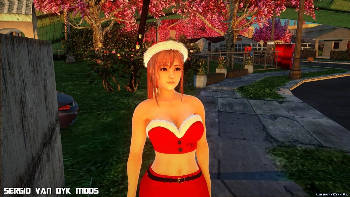 Honoka dalam pakaian Natal / GTA San Andreas
