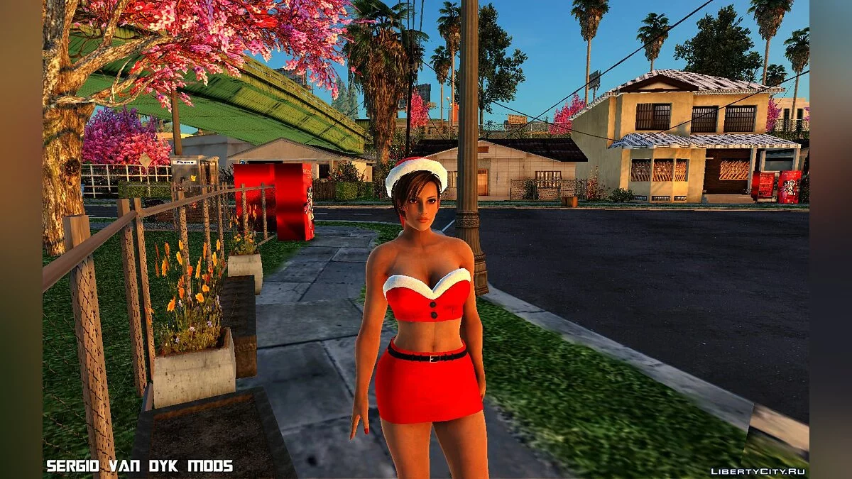 Лиза Хэмилтон в рождественской одежде / GTA San Andreas