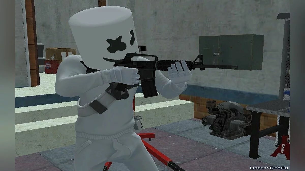 Marshmello dari Fortnite / GTA San Andreas