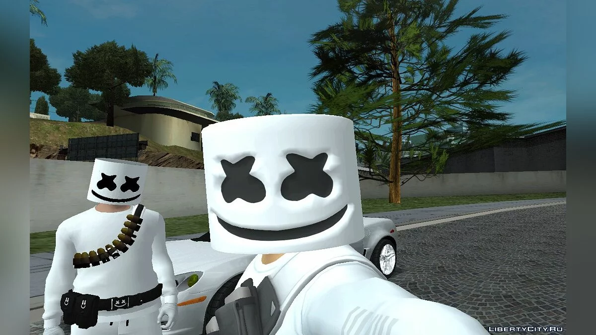 Marshmello dari Fortnite / GTA San Andreas