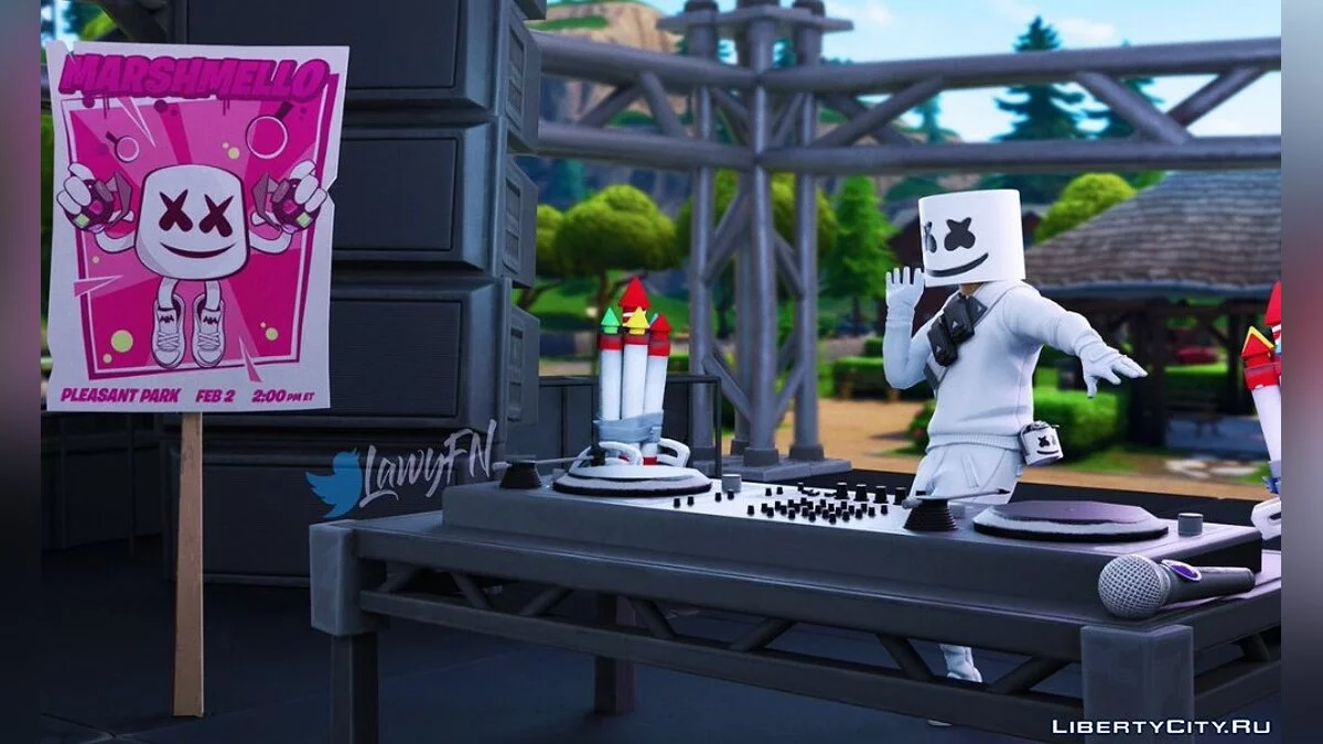Marshmello dari Fortnite / GTA San Andreas