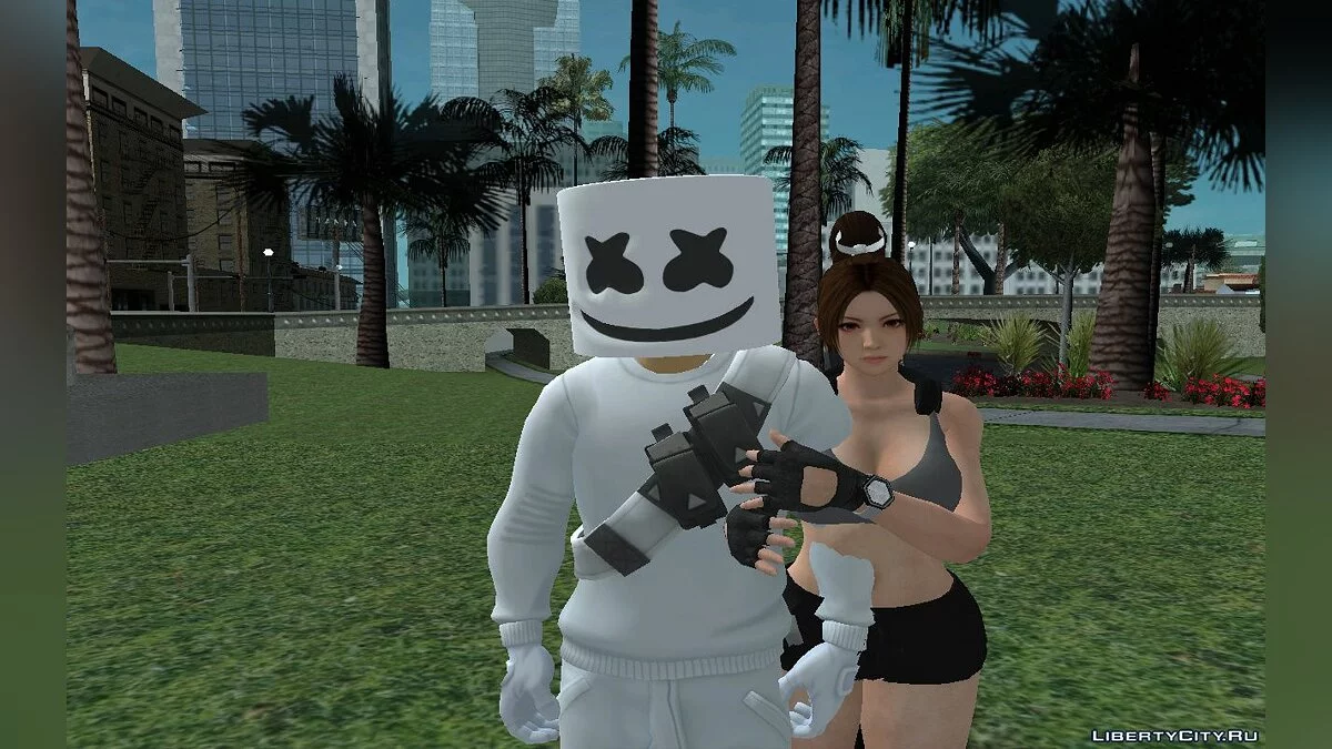 Marshmello dari Fortnite / GTA San Andreas