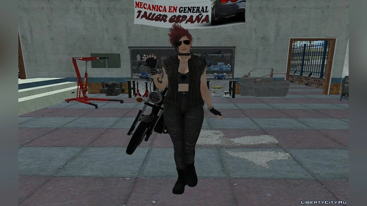 Mila dalam Perlengkapan Biker Sehari-hari / GTA San Andreas