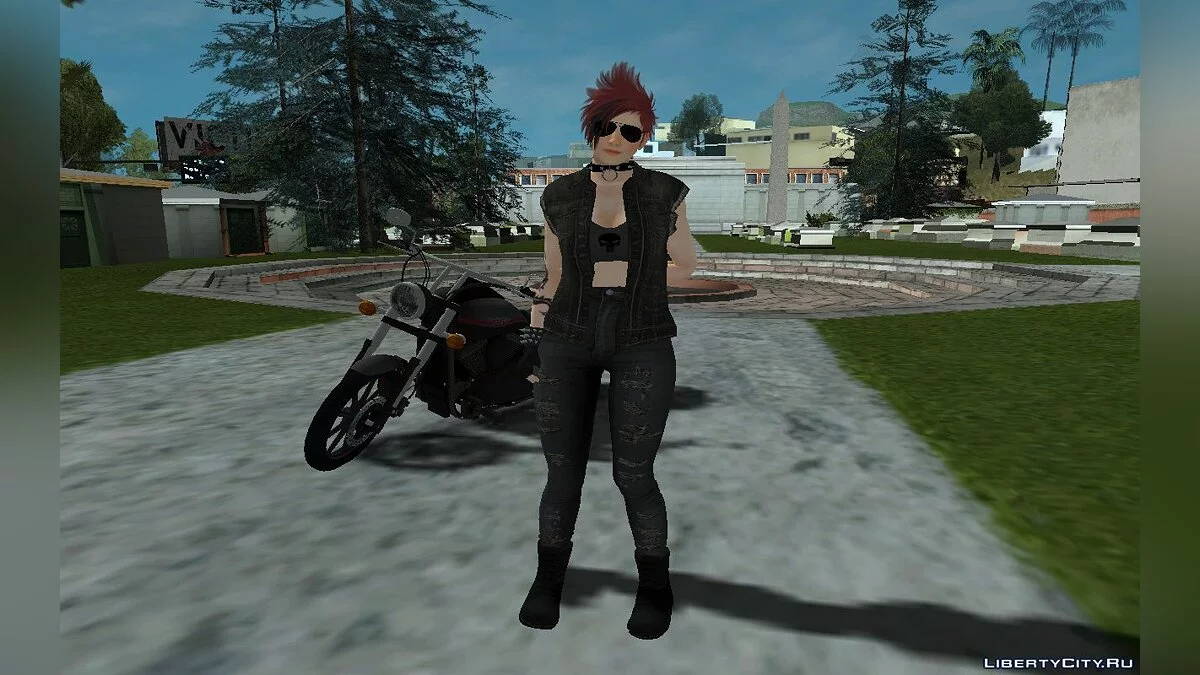 Mila dalam Perlengkapan Biker Sehari-hari / GTA San Andreas