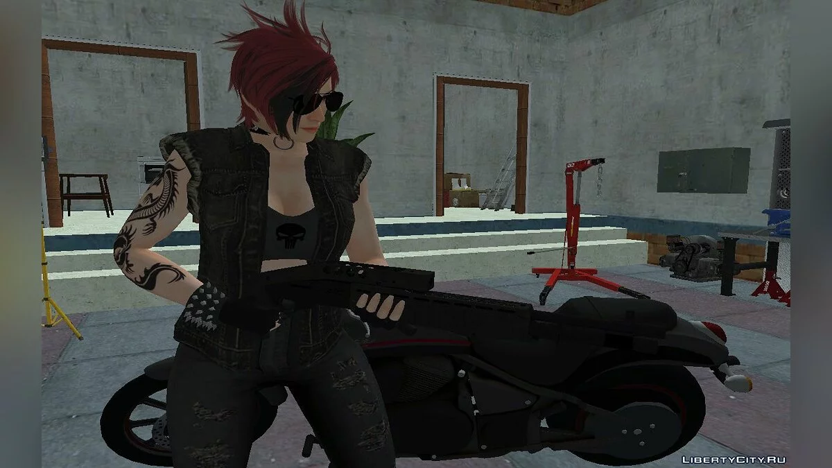 Mila dalam Perlengkapan Biker Sehari-hari / GTA San Andreas