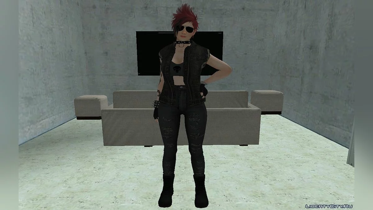 Mila dalam Perlengkapan Biker Sehari-hari / GTA San Andreas