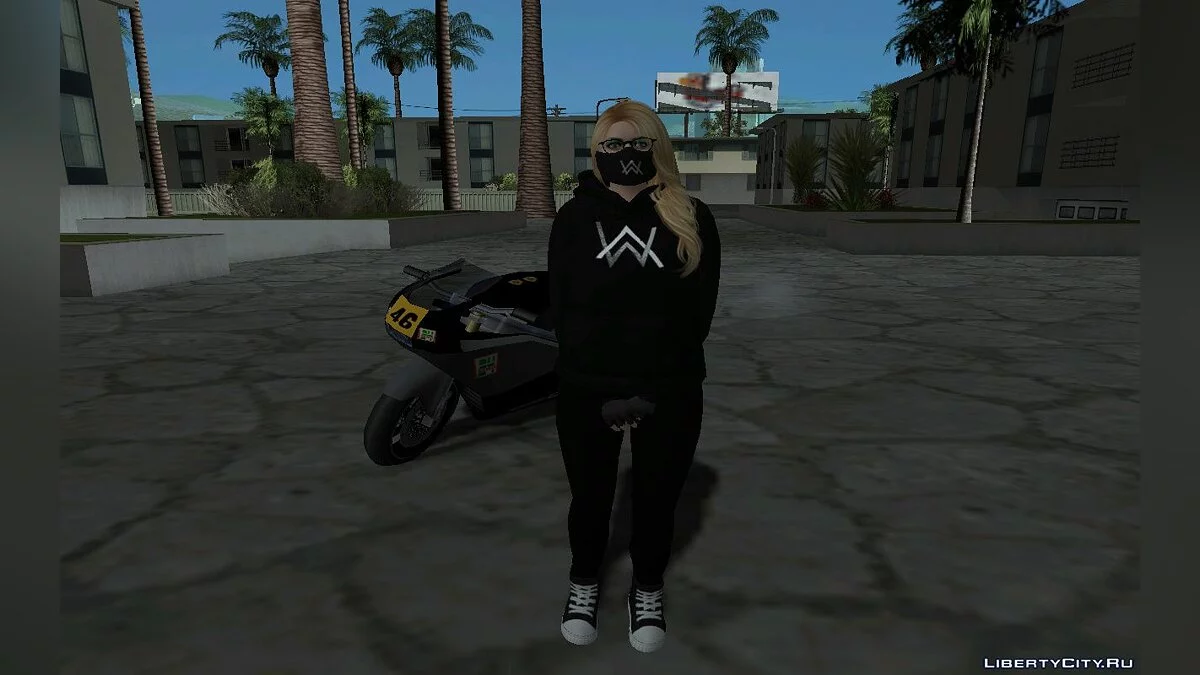 Zufälliger GTA Online Mädchenskin im Alan Walker Outfit / GTA San Andreas