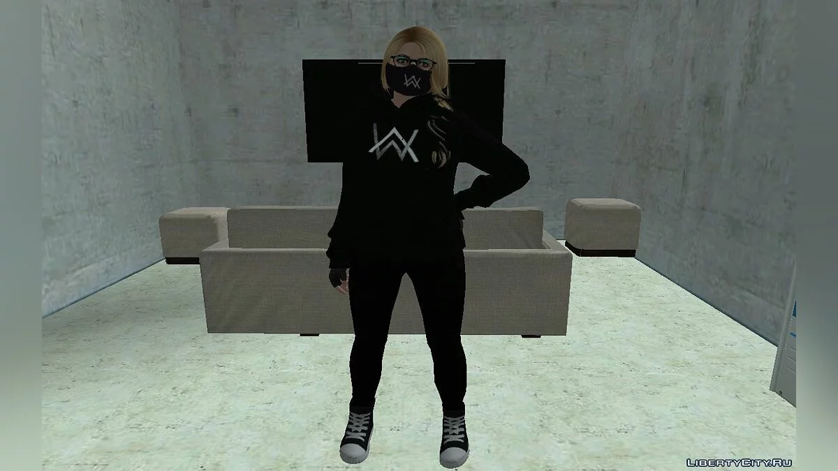 Zufälliger GTA Online Mädchenskin im Alan Walker Outfit / GTA San Andreas