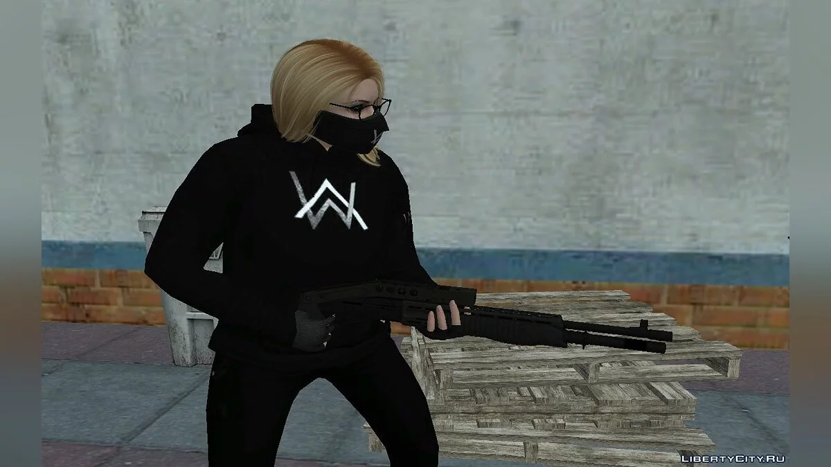 Zufälliger GTA Online Mädchenskin im Alan Walker Outfit / GTA San Andreas