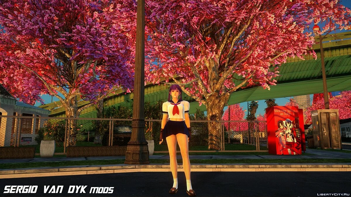 Athena Asamiya im Schuluniform aus KOF / GTA San Andreas