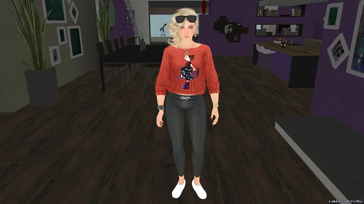 Lana in Alltagskleidung aus Sims 4 / GTA San Andreas