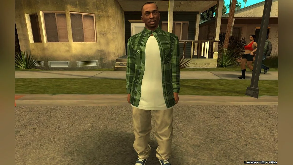 CJ in Grove Street Gang Outfit / GTA San Andreas