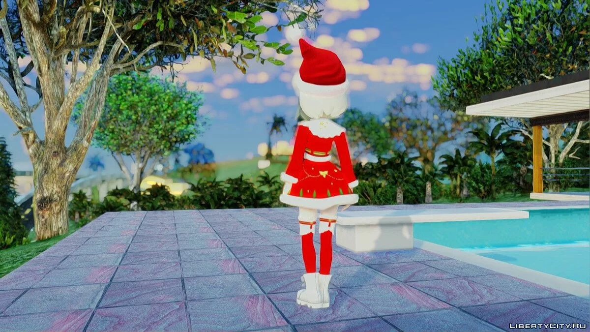 Gloria im Weihnachtsoutfit aus Pokemon Schwert und Schild / GTA San Andreas
