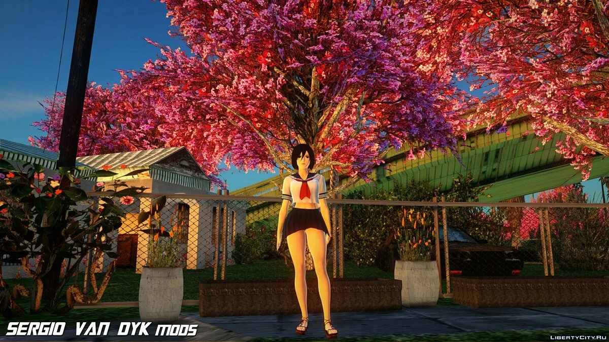 Mikasa Ackerman en uniforme scolaire / GTA San Andreas