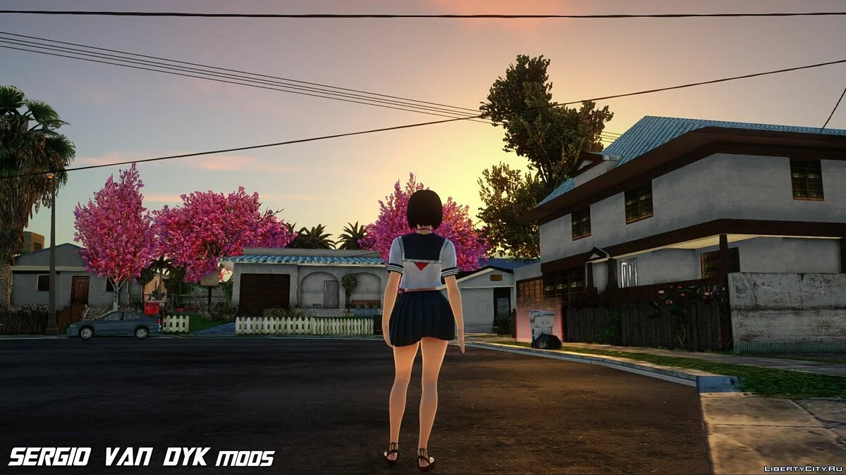 Mikasa Ackerman en uniforme scolaire / GTA San Andreas