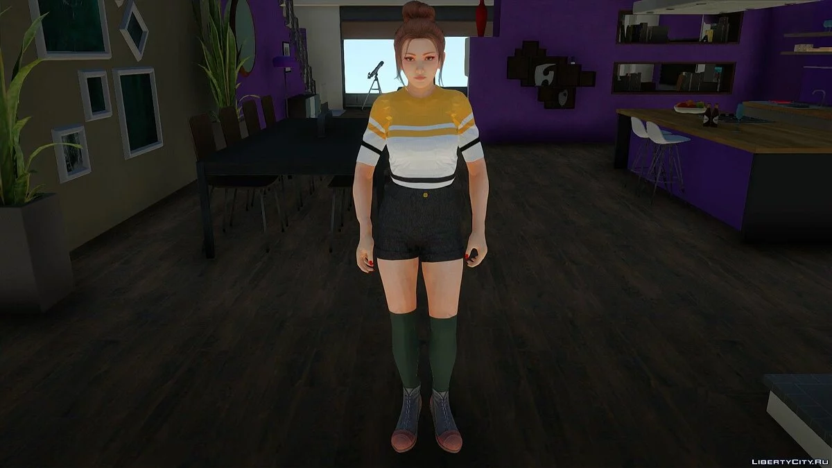 Mai Shiranui dalam pakaian sehari-hari gaya Korea v2 / GTA San Andreas