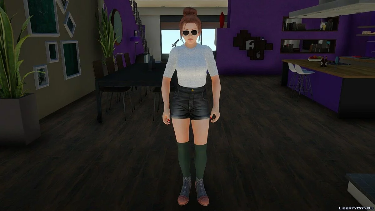 Mai Shiranui dalam pakaian sehari-hari gaya Korea v2 / GTA San Andreas