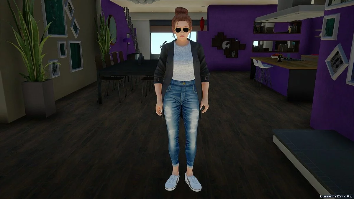 Mai Shiranui dalam pakaian sehari-hari gaya Korea / GTA San Andreas