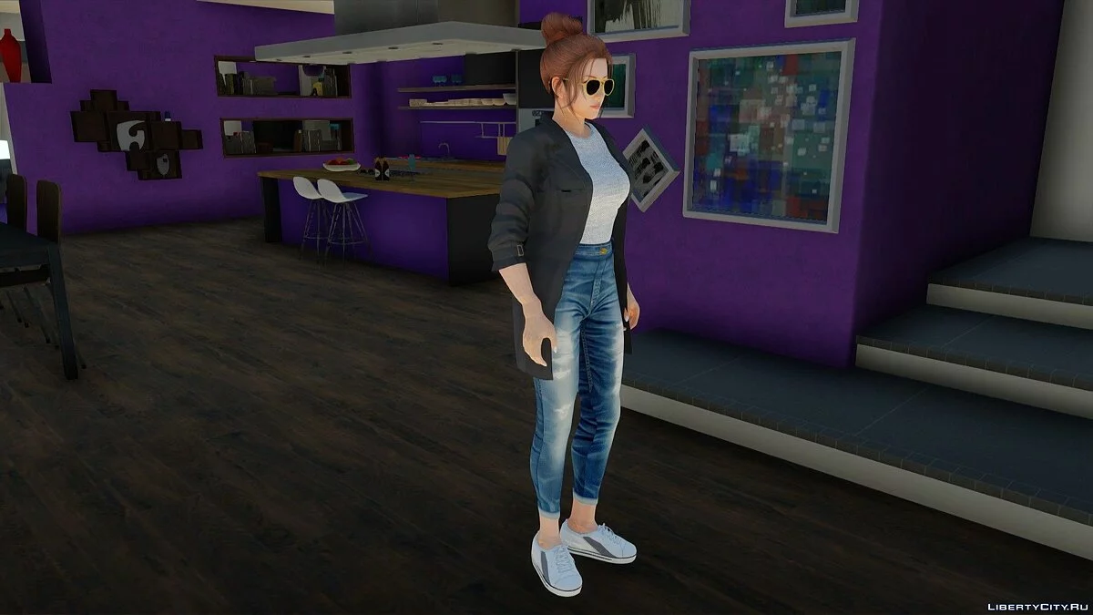 Mai Shiranui dalam pakaian sehari-hari gaya Korea / GTA San Andreas