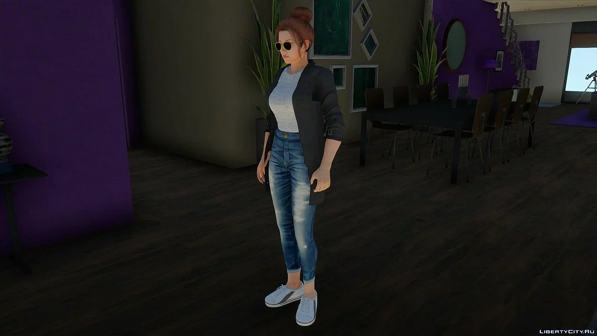 Mai Shiranui dalam pakaian sehari-hari gaya Korea / GTA San Andreas